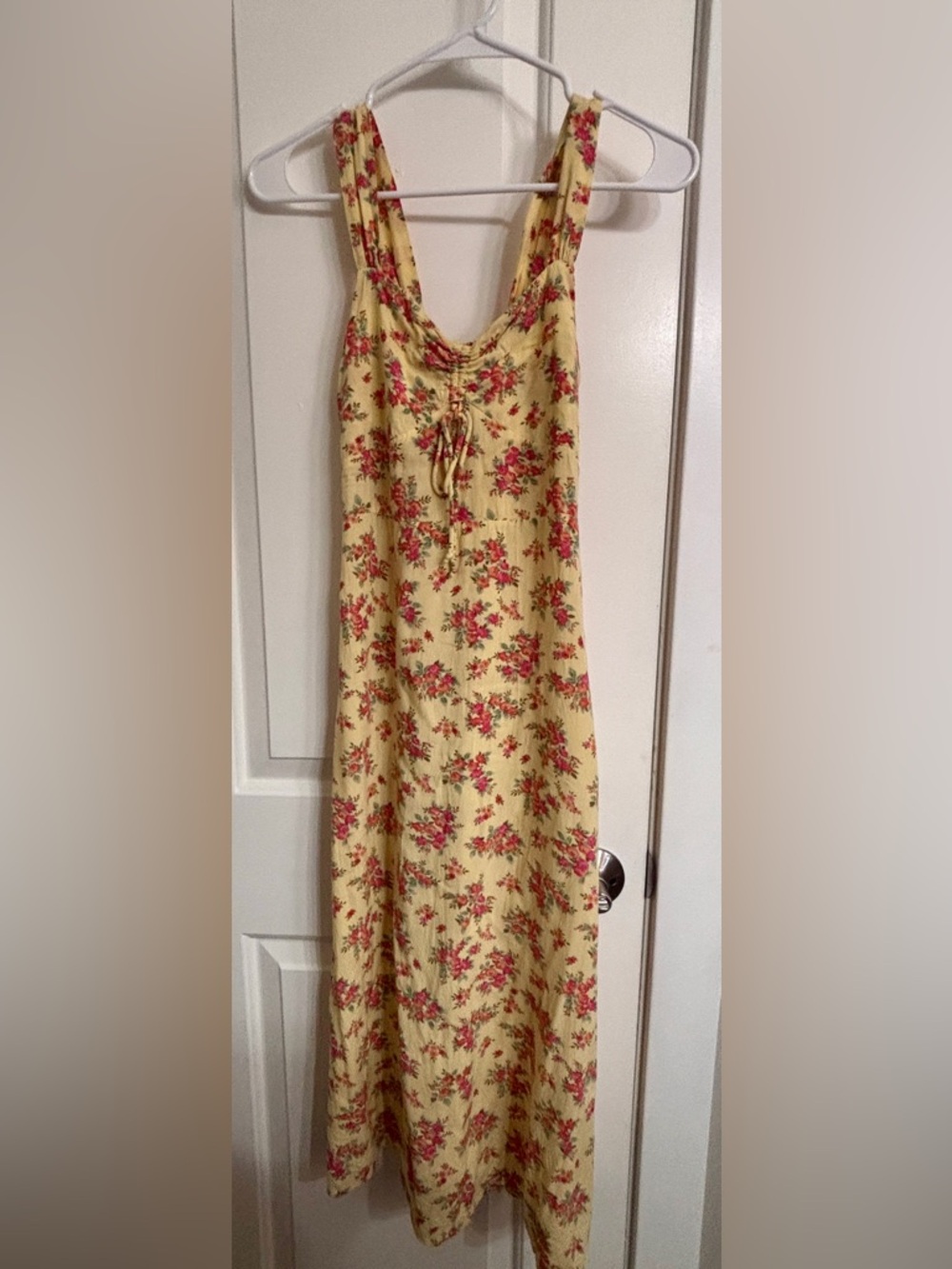 Faithful the Brand Floral Yellow Sundress with Pink Accent - Women's Dress SZ XS